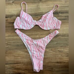 SHEIN Pink Zebra Bikini
